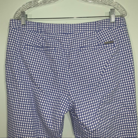 MICHAEL Michael Kors size 12 gingham blue and white cropped pants - Picture 13 of 14